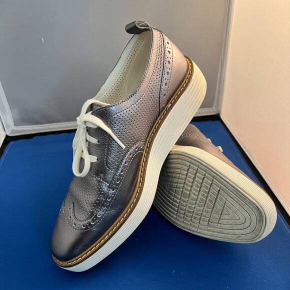 Cole Haan Metallic Oxford Shoes Size 7.5 - Picture 2 of 4